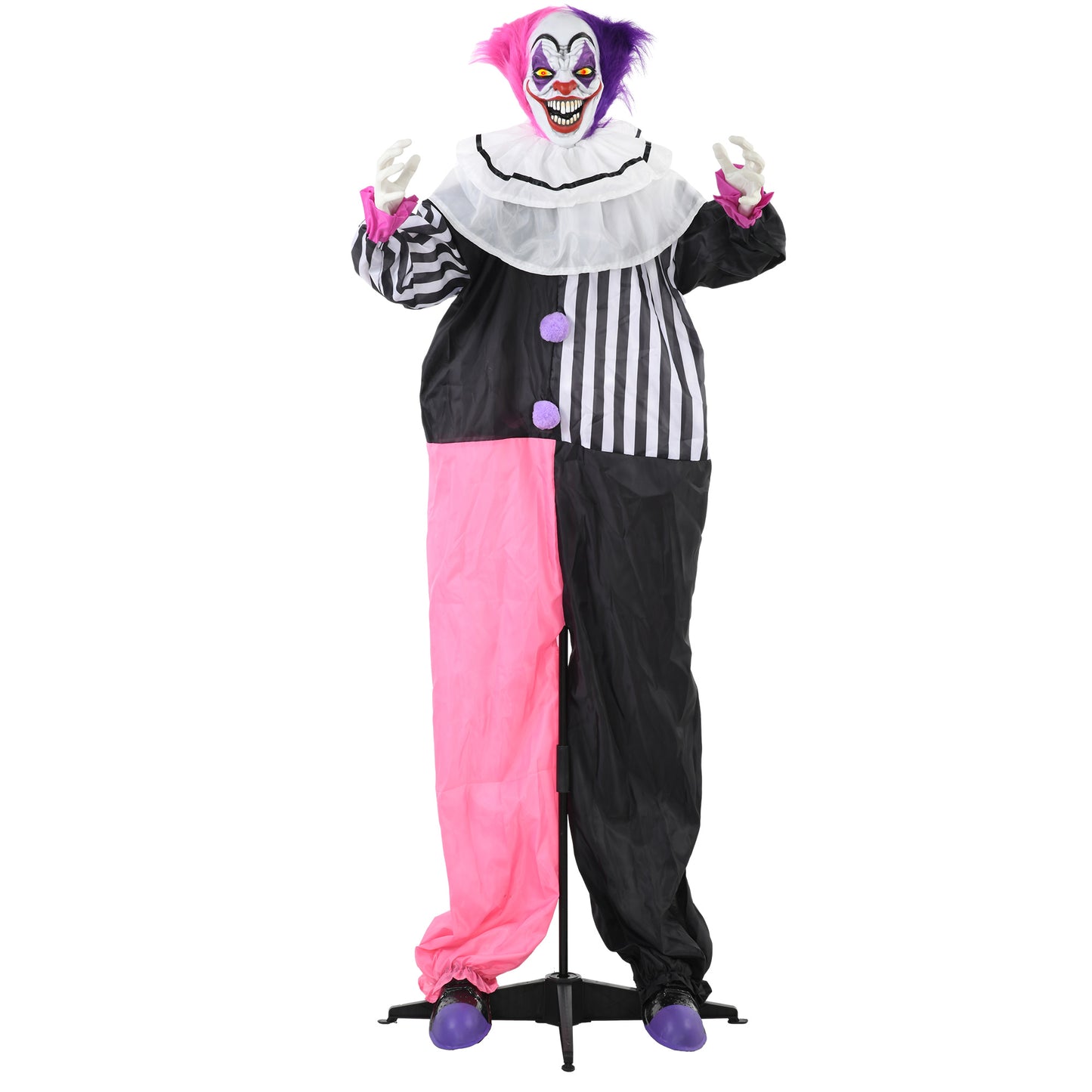 HOMCOM 173cm  Laughing Clown Outdoor Halloween Decoration