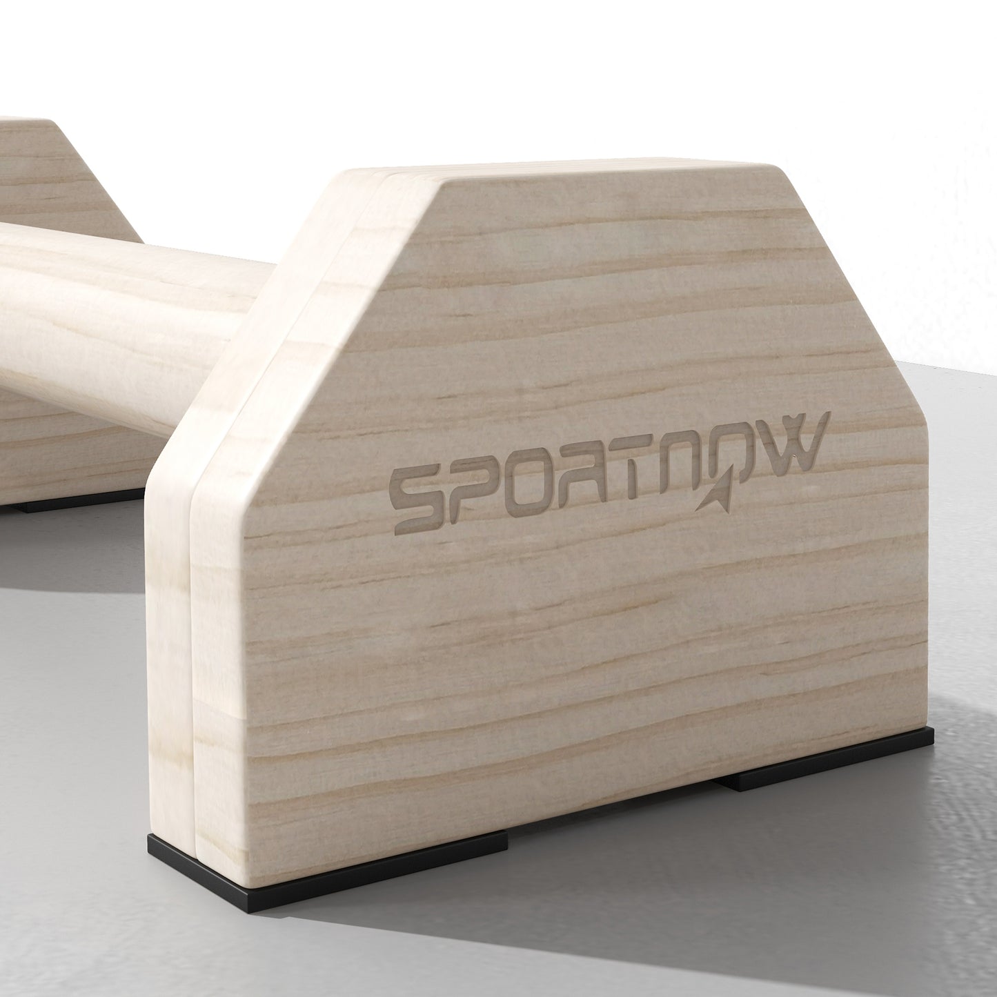 SPORTNOW Wooden Parallettes Bars Push up Handles with Non-Slip Base, Calisthenics Equipment for Home Gym Training