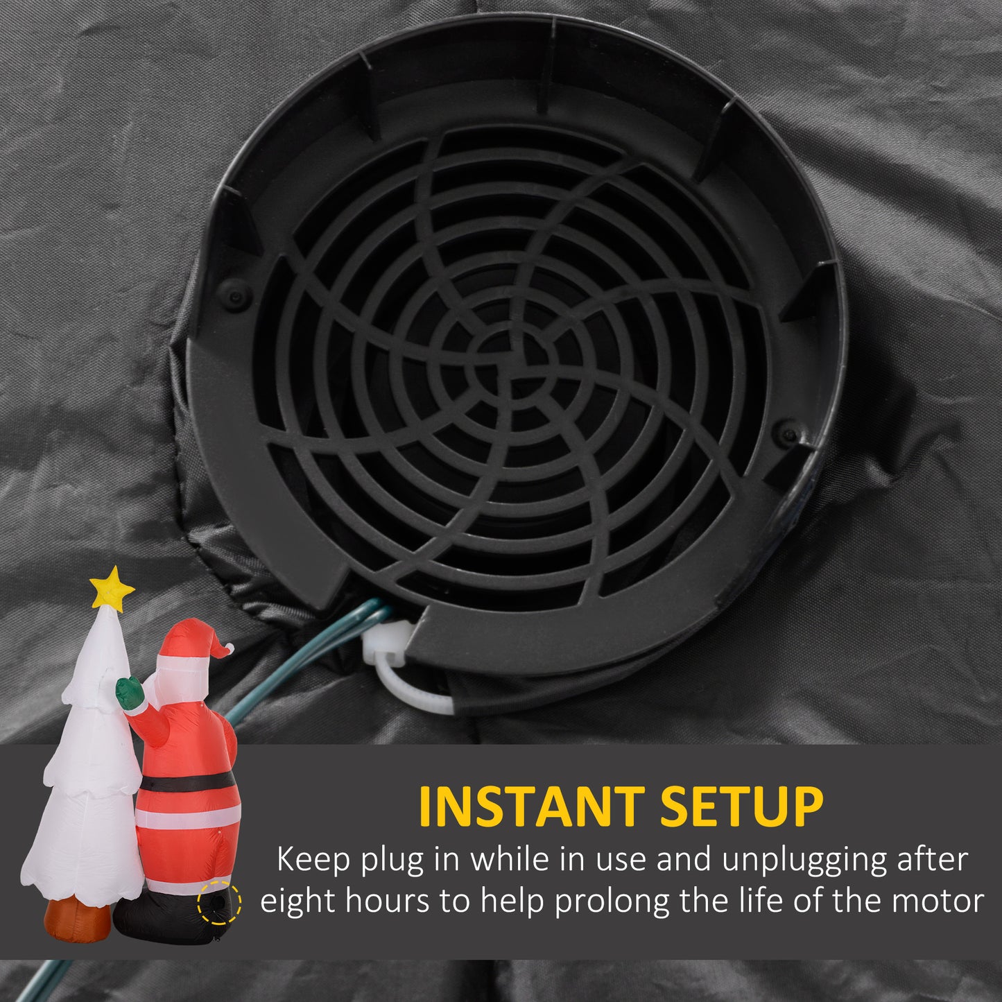 HOMCOM 7ft Christmas Inflatable Decoration Santa Claus and Christmas Tree with Rotating Magic Ball Light