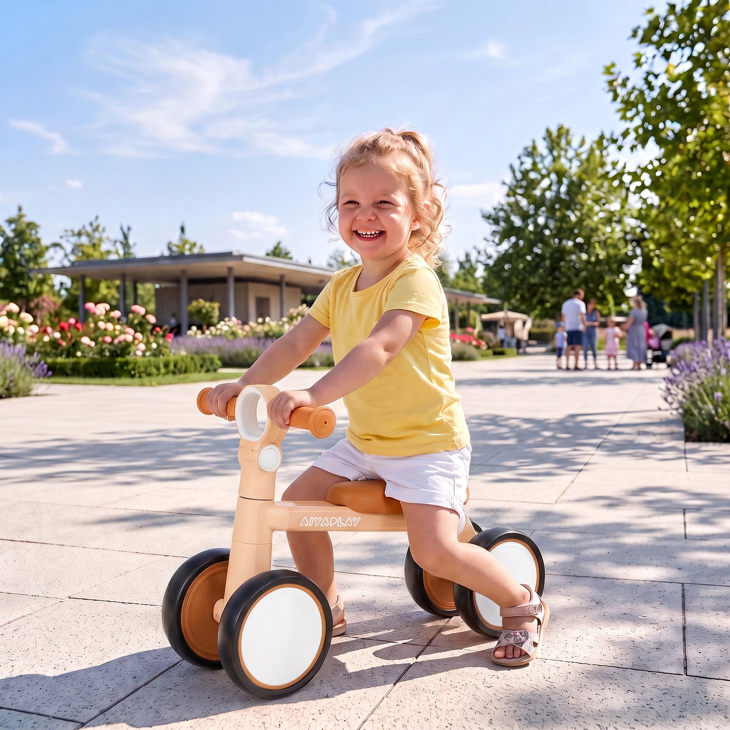 AIYAPLAY Balance Bike, Lightweight Baby Balance Bike with Foldable Design, Adjustable Seat, No Pedal for 1-2 Years, Pink