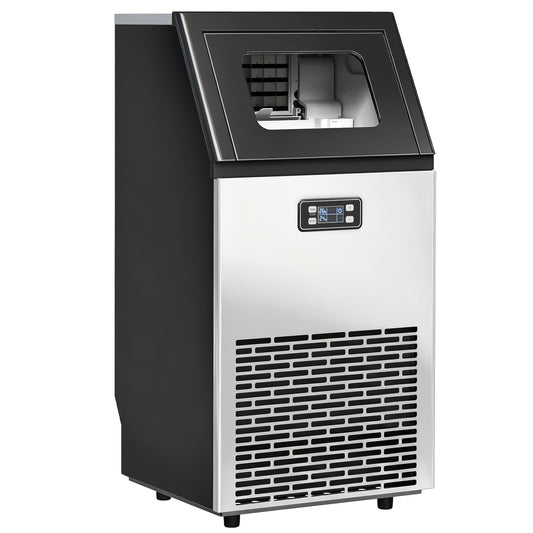 HOMCOM Freestanding Ice Maker Stainless Steel 45kg/24h