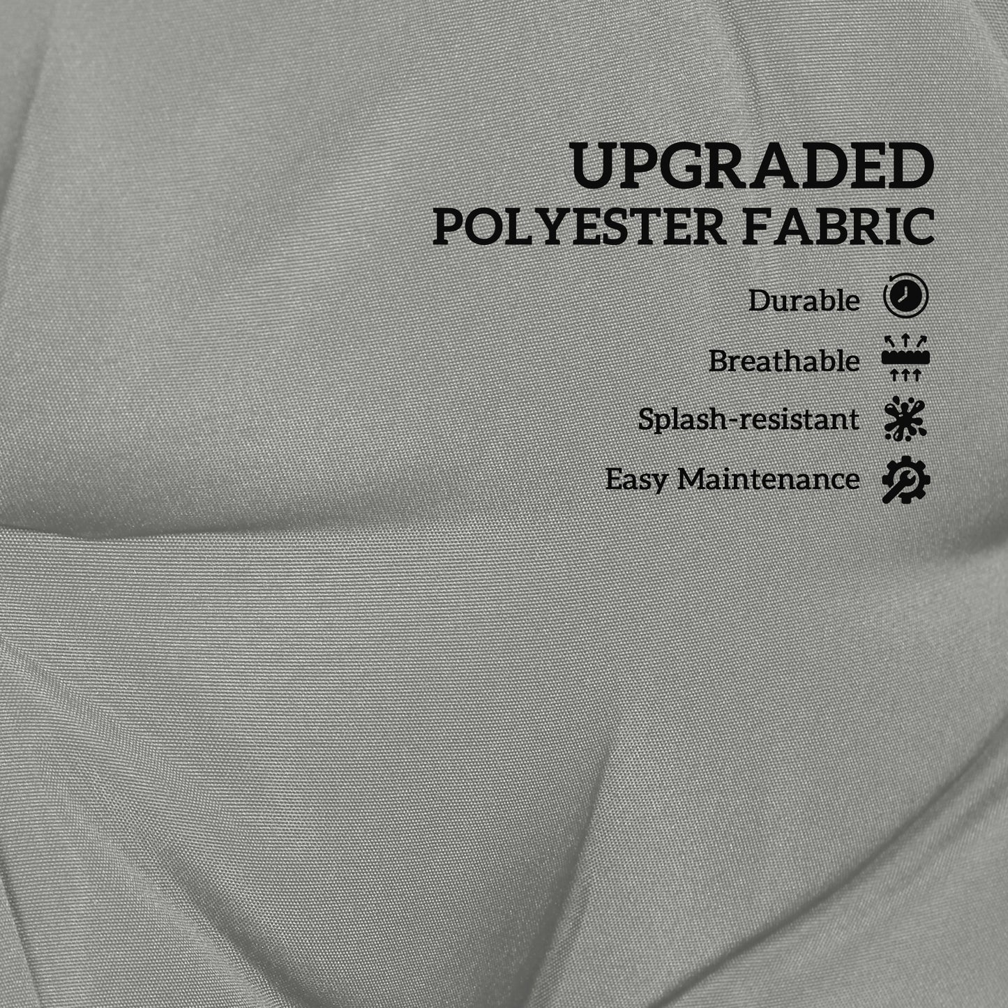 Outsunny 2 Seater Bench Pad, Garden Chair Cushion with Back and Ties for Indoor and Outdoor Use, 98 x 100 cm, Light Grey