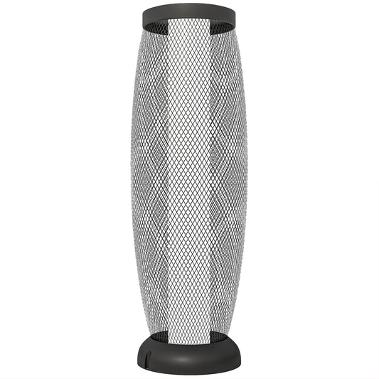 Outsunny Garden Solar Lamp, 71.5cm Metal Floor Lamp, Auto On/Off LED Solar Light with Metal Wire Shade, IP44 for Outdoor Use, Black