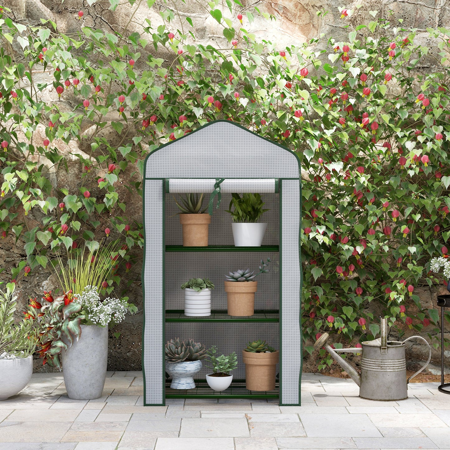 Outsunny Three-Tier Mini Greenhouse - White