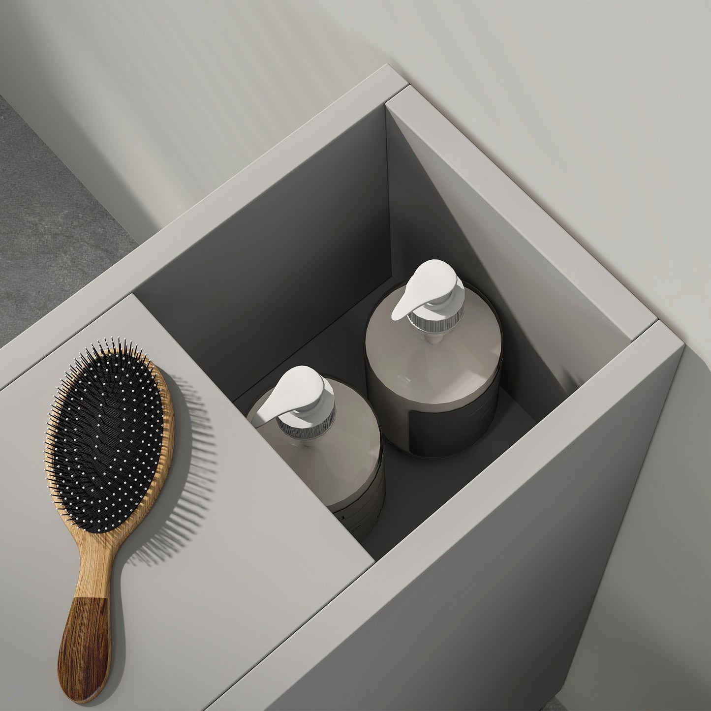 kleankin Slimline Bathroom Storage Cabinet - Grey