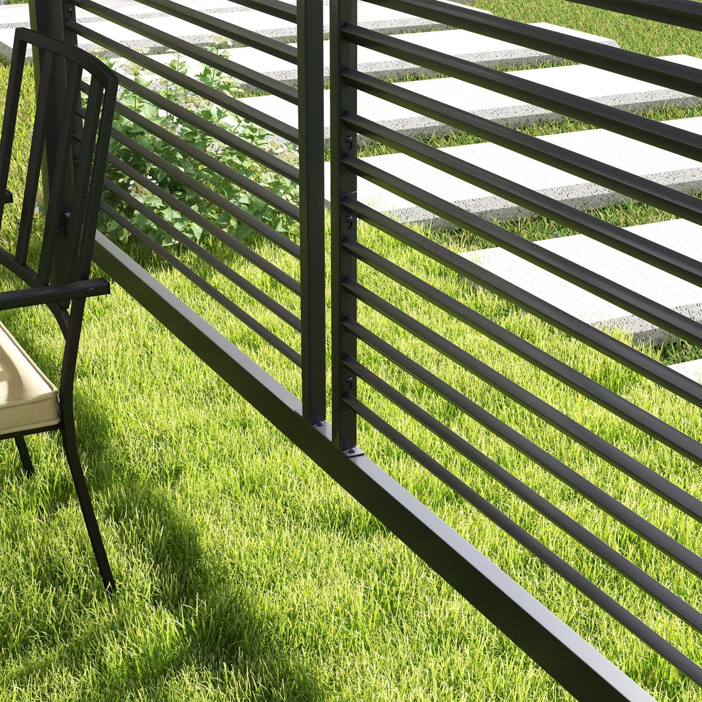 Outsunny 3 x 2.8m Metal Pergola with Retractable Fabric Roof - Grey