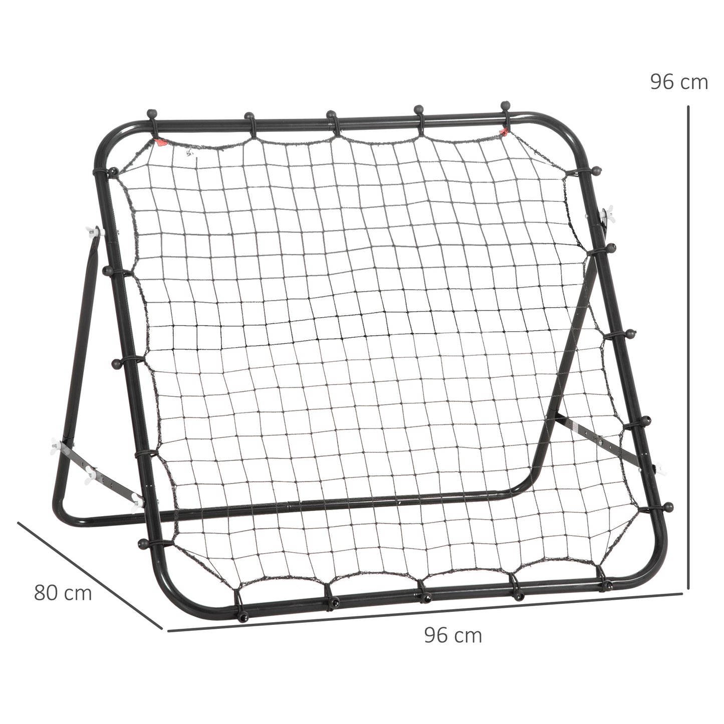 HOMCOM Rebounder Net Practise Kickback Goal for Teens Adults Softball Training Black