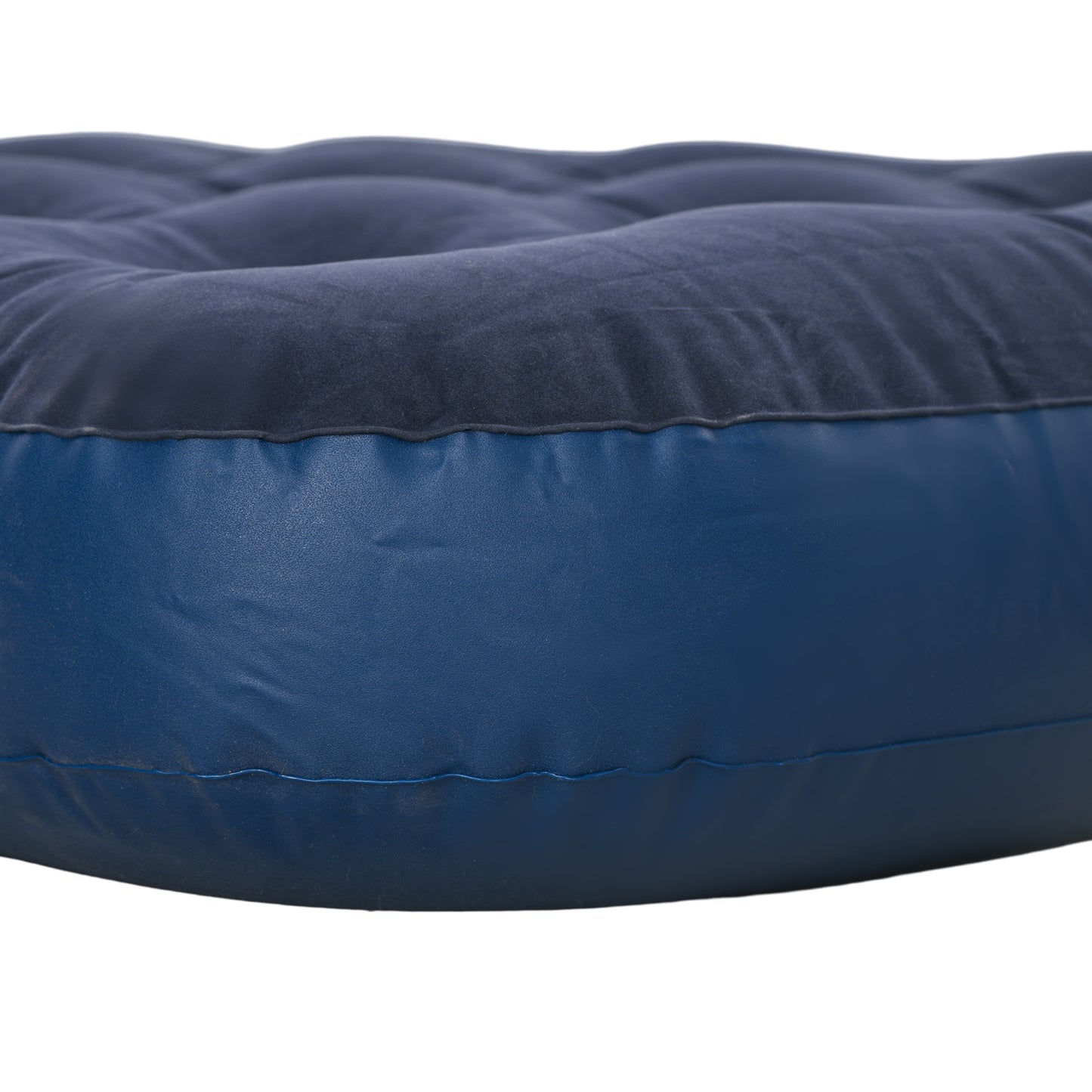 Outsunny Single Air Mattress with Hand Pump, Portable Air Bed with Flocked Surface, 191 x 73 x 22cm, Blue