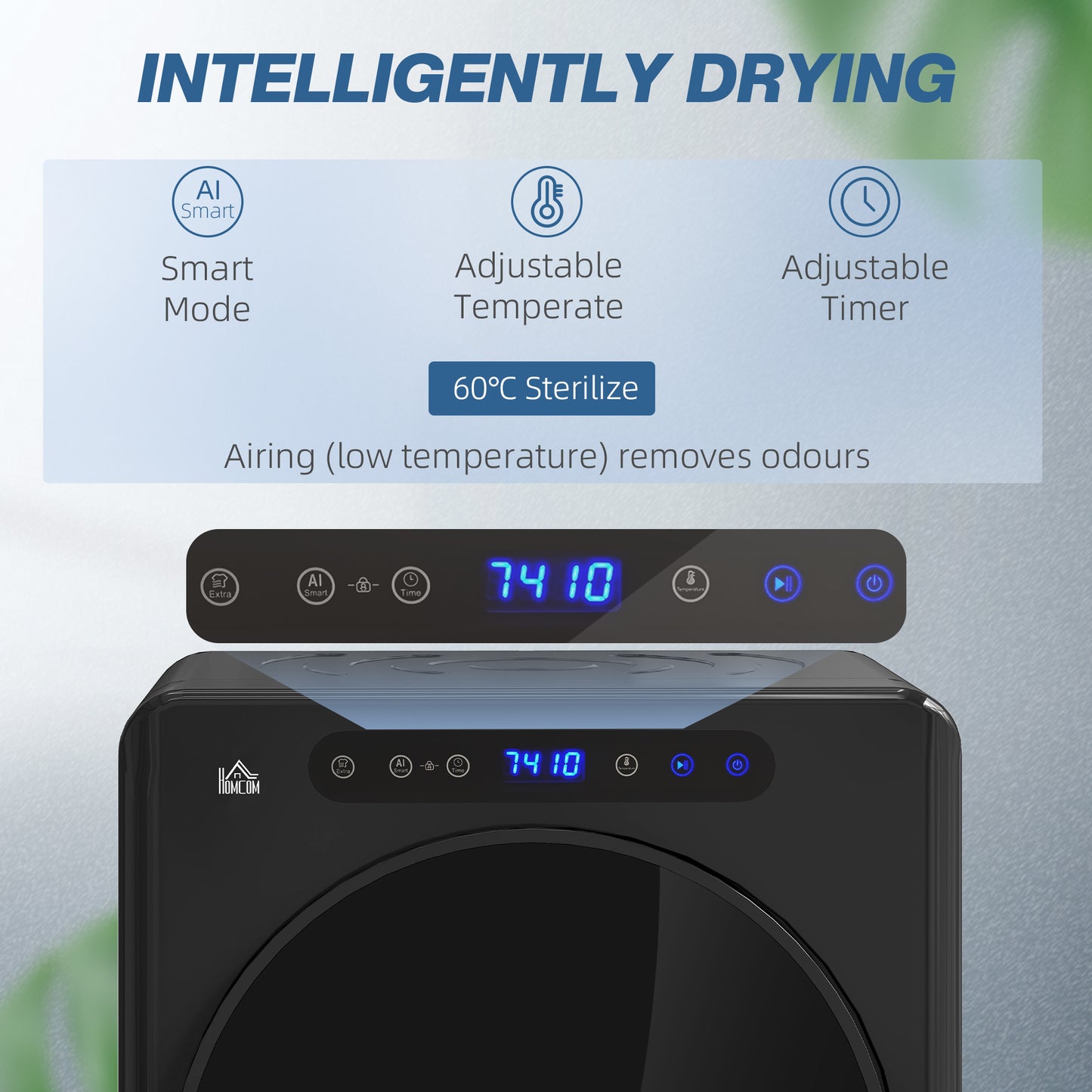 HOMCOM 4kg Compact 40-60℃  Tumble Dryer - Black