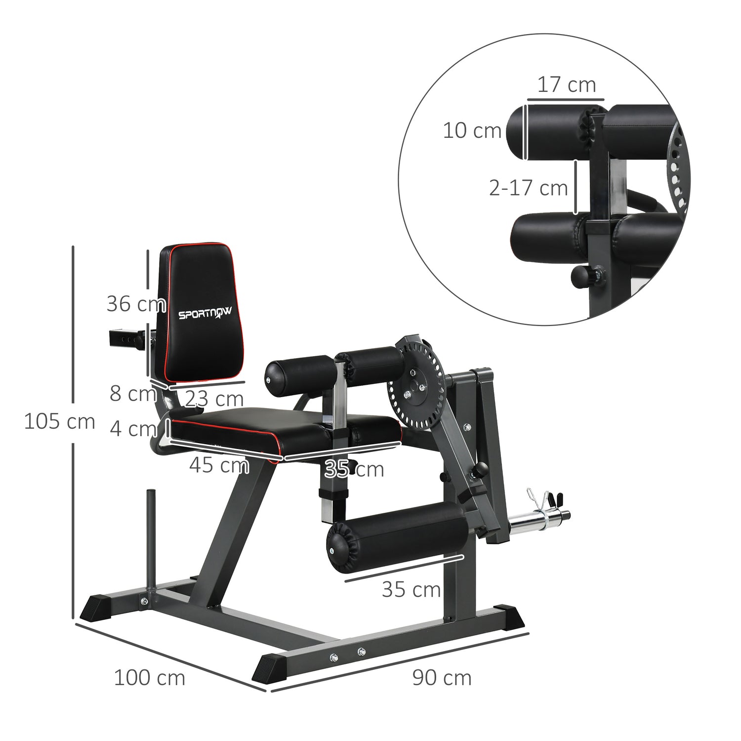 Leg Rais Machine SPORTNOW Seated Leg Extension Machine, Adjustable Leg Raise Machine an ...