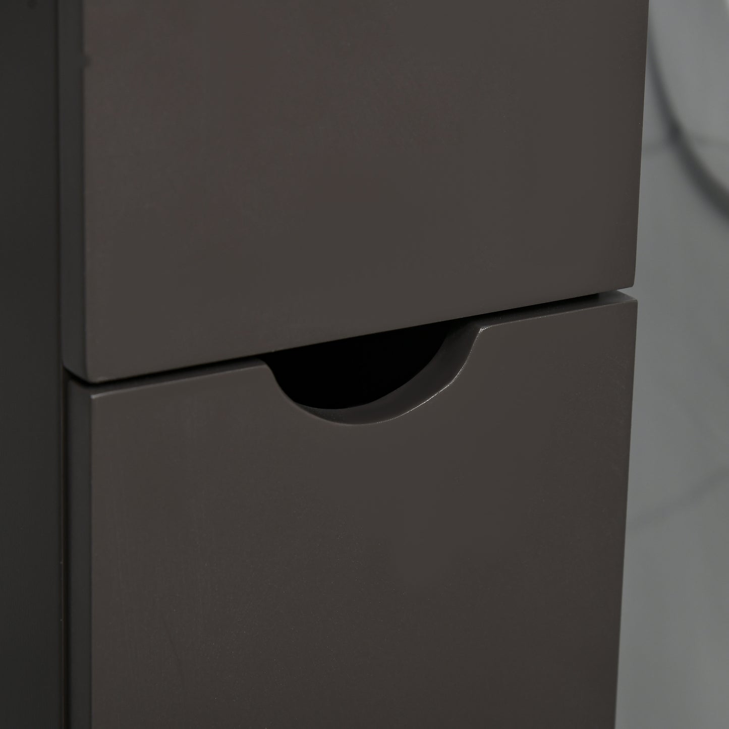 HOMCOM Tall Bathroom Cabinet, Freestanding Bathroom Storage Cabinet with 2-Tier Shelf and Drawers, Narrow Cupboard Storage Unit, Brown