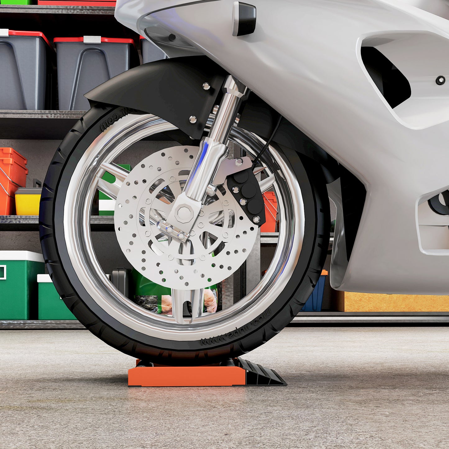 HOMCOM Motorcycle Wheel Cleaning Roller Stand, Aluminum Frame for Tyre Cleaning & Chain Lubrication, Fits <180mm Tyres & <500lb Bikes, Black