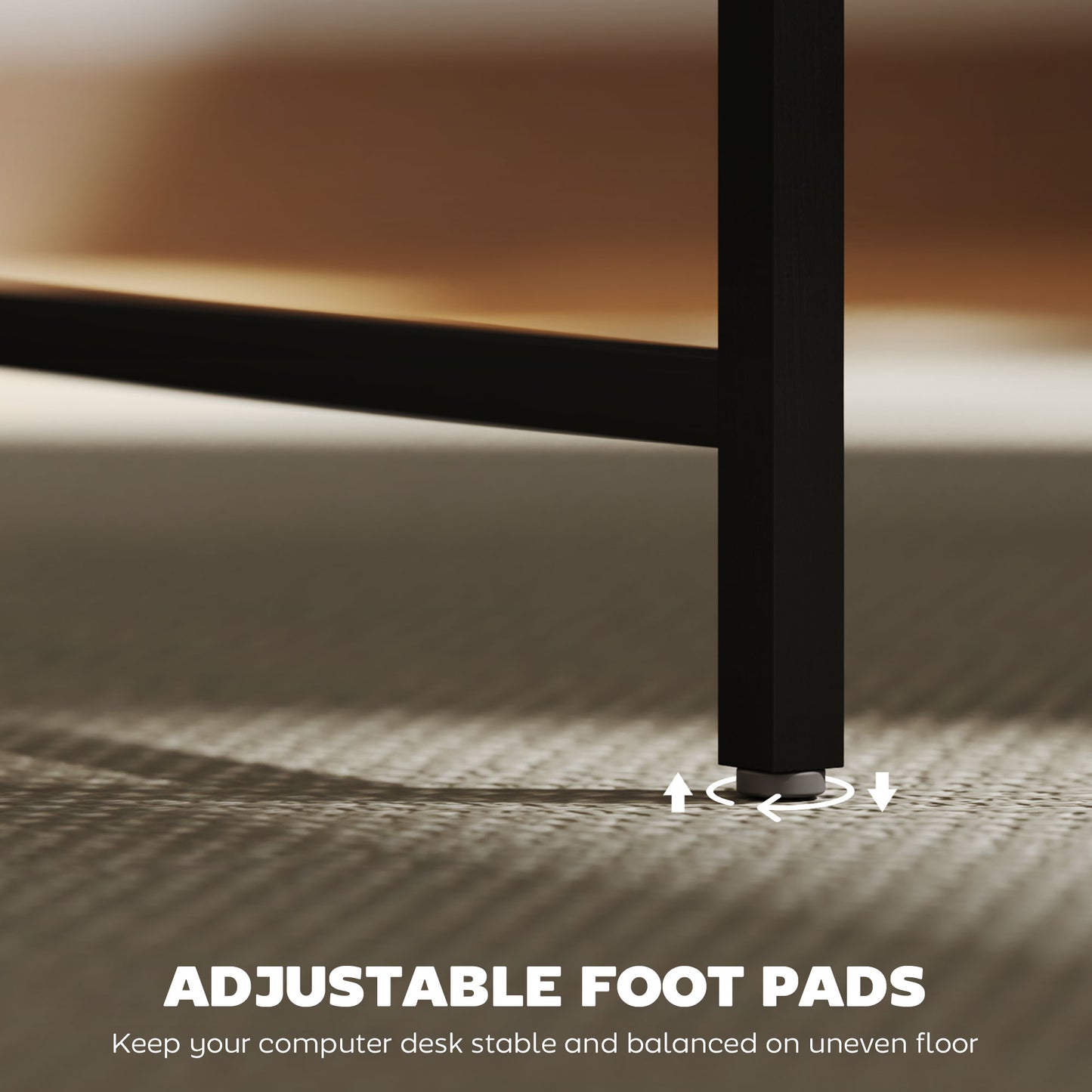 HOMCOM Gaming Desk with LED Lights, Monitor Stand, Power Outlets, Rustic Brown