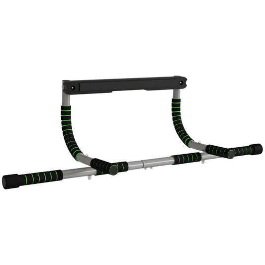 HOMCOM Pull-Up Bar for Doorway, Home Fitness Door Horizontal Bar Push up Bar for Indoor Gym Upper Body Workout, Green