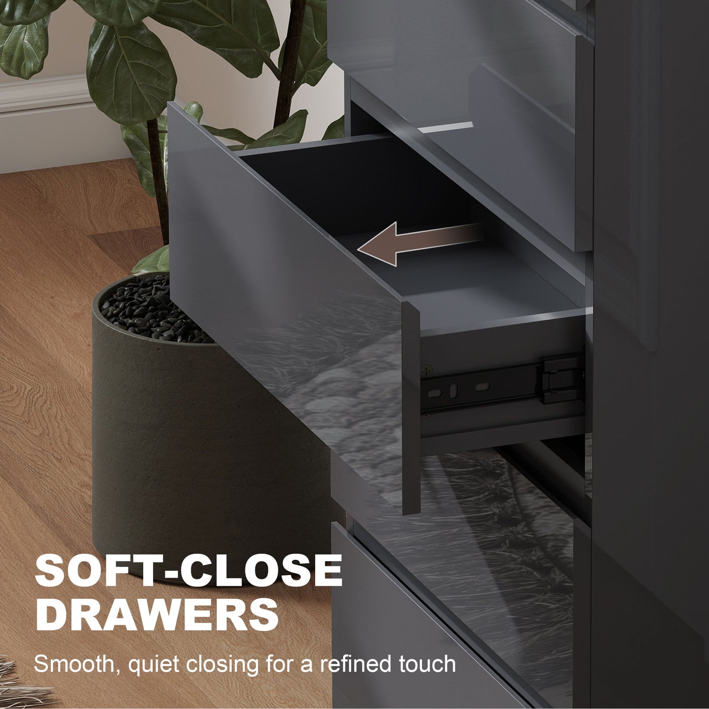 HOMCOM Chest of Drawers, 5-Drawer Cabinets, Modern Dresser, Storage Drawer Unit for Bedroom