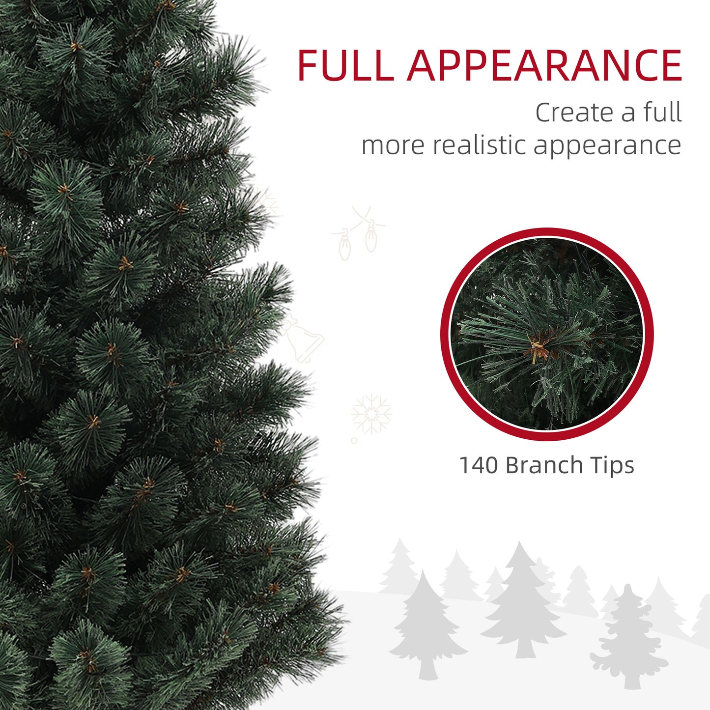 HOMCOM 4ft Artificial Christmas Tree with 80 Warm White LED Lights