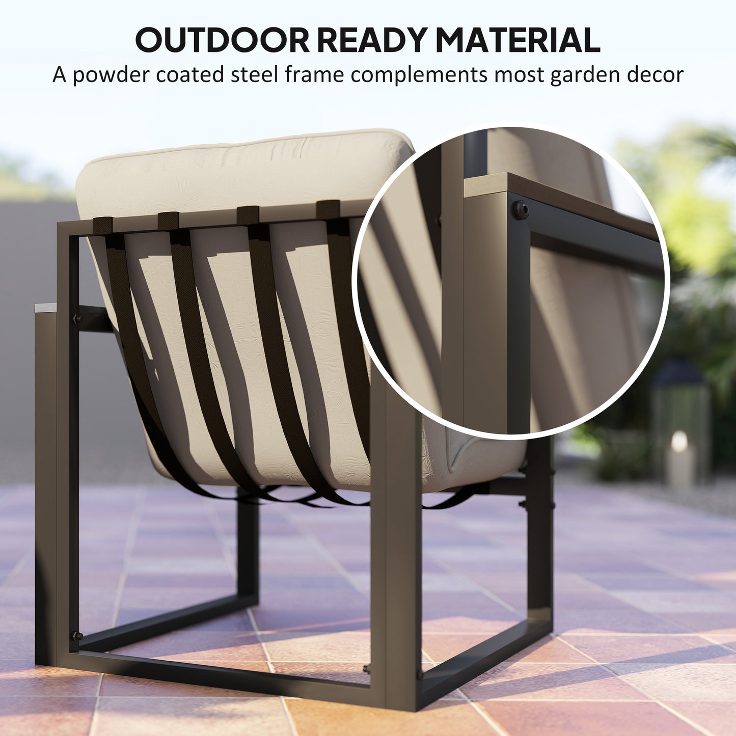 Outsunny 4-Piece Garden Furniture Set: Loveseat Sofa, Armchairs, Glass Coffee Table, Cushions for Indoor/Outdoor Use, Dark Grey