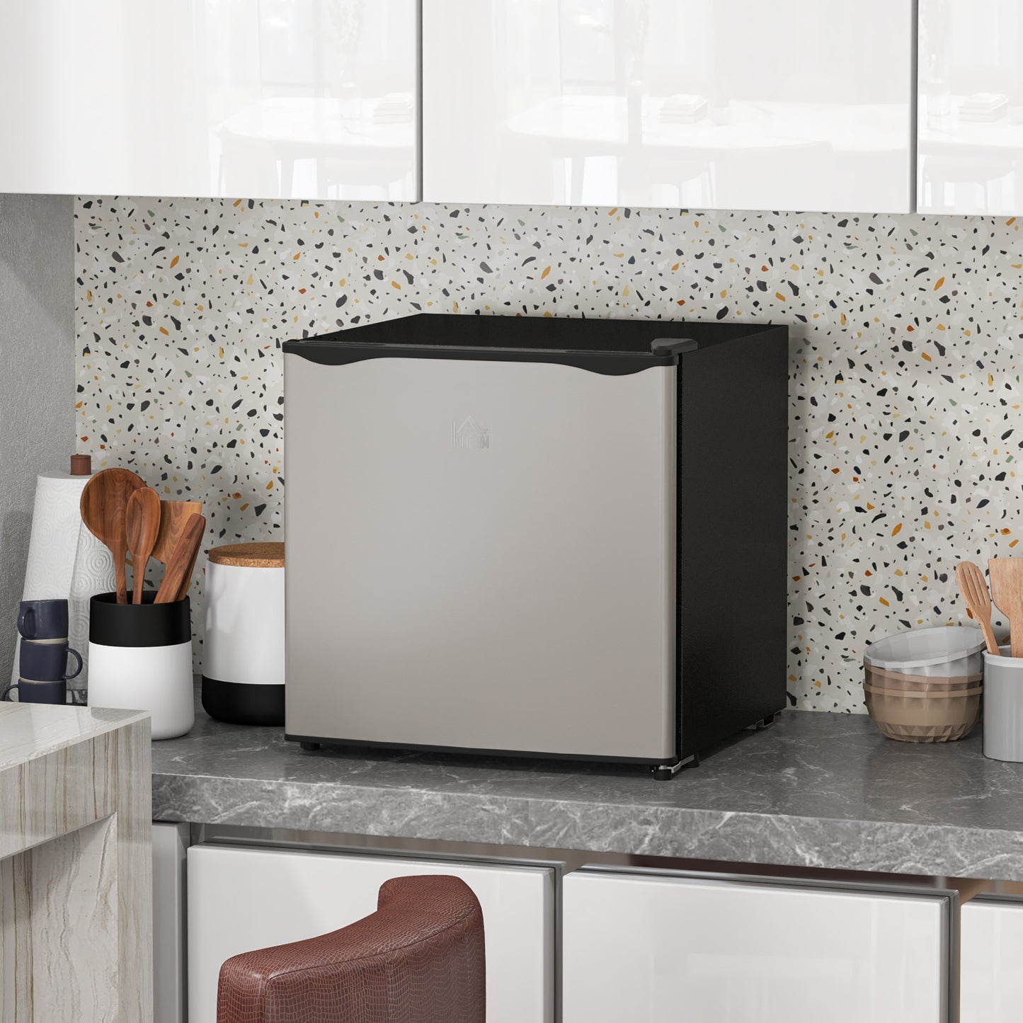 HOMCOM 35L Mini Freezer, -24°C to -14°C Temperature - Silver Tone