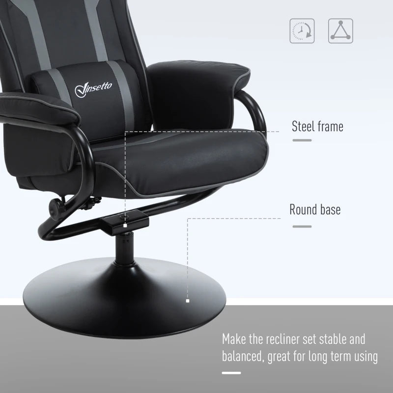 Vinsetto Racing-Style Recliner Chair, with Footstool