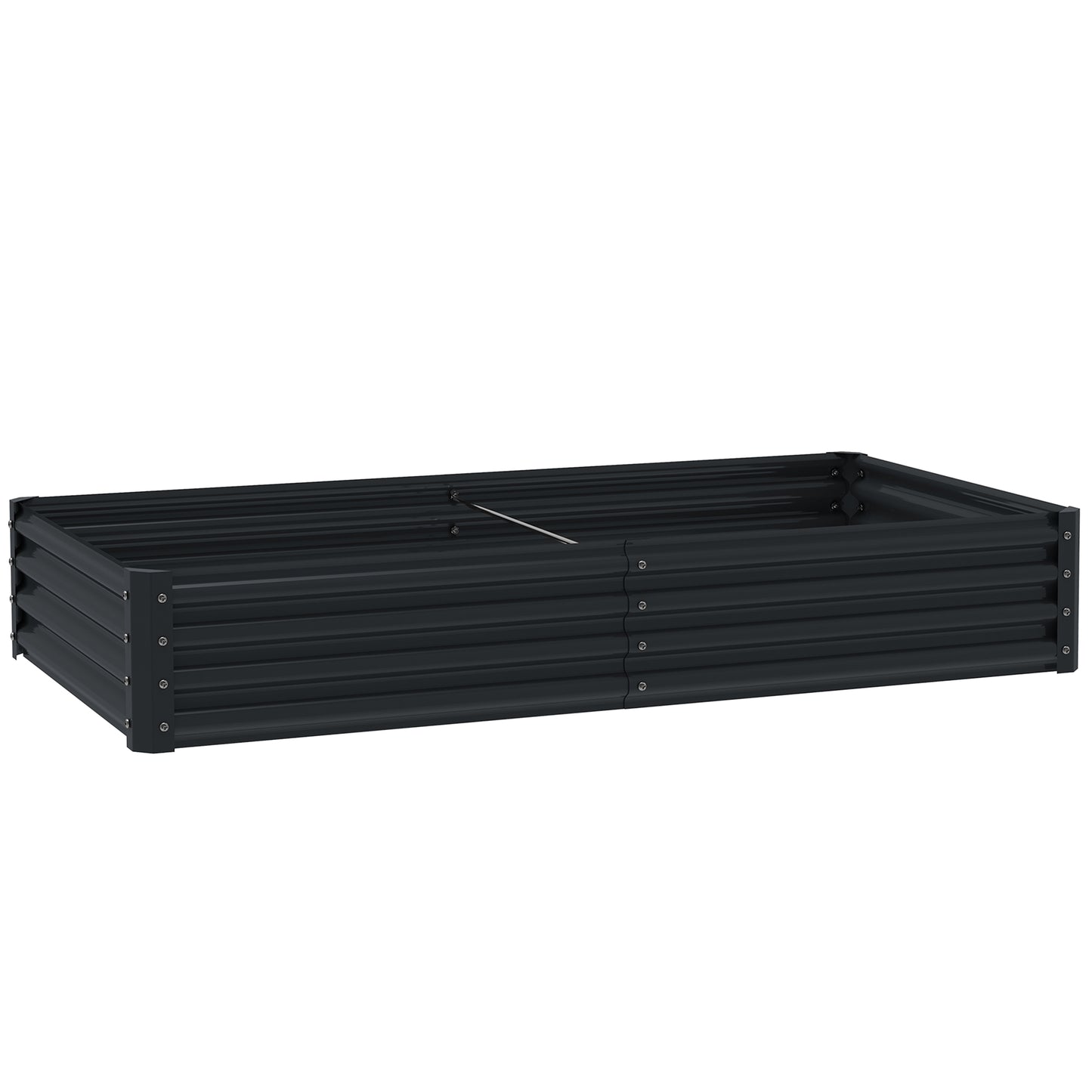 Outsunny 180 x 90cm Galvanised Steel Open Planter - 84H-211V00CG
