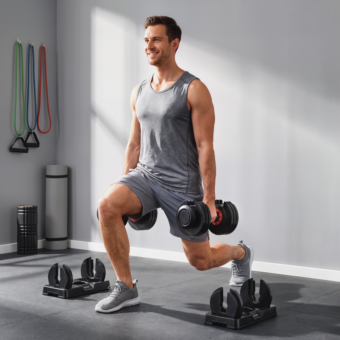 SPORTNOW 24kg Adjustable Dumbbell Set of 2, 10-in-1 Dumbbell Weights with Quick-Dial System