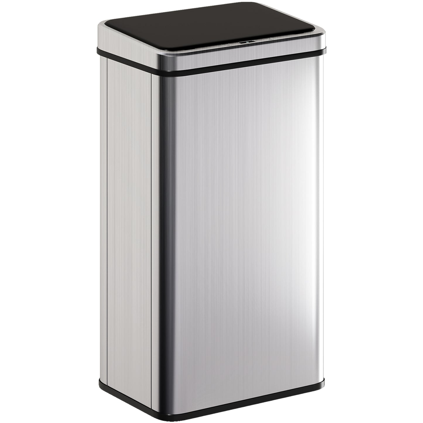 HOMCOM 50L Sensor Bin with Quiet Soft-Close Lid, Automatic Touchless Motion, Fingerprint Resistant Stainless Steel, Silver Tone