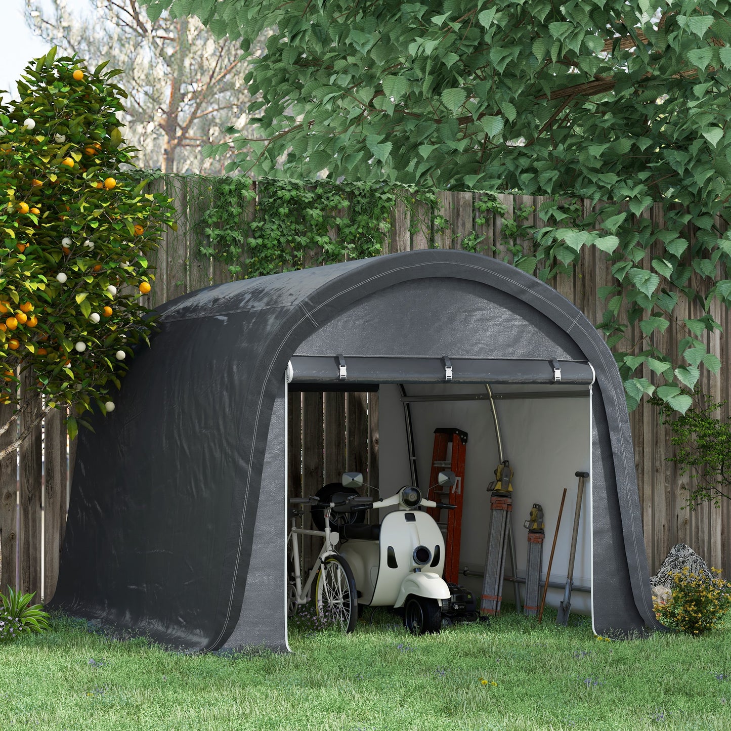 Outsunny Heavy-Duty Portable Storage Tent Grey 3x3m