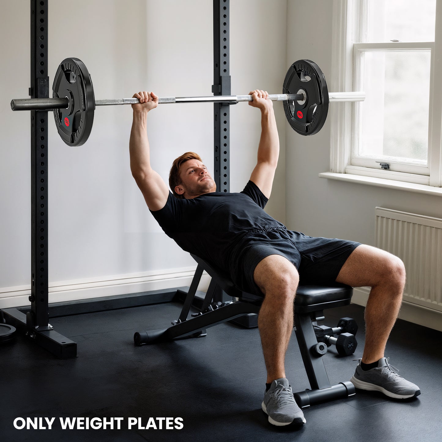 SPORTNOW Olympic 20kg Weight Plate with Tri-Grips for Weightlifting & Strength Training, Home Gym Fitness, Black