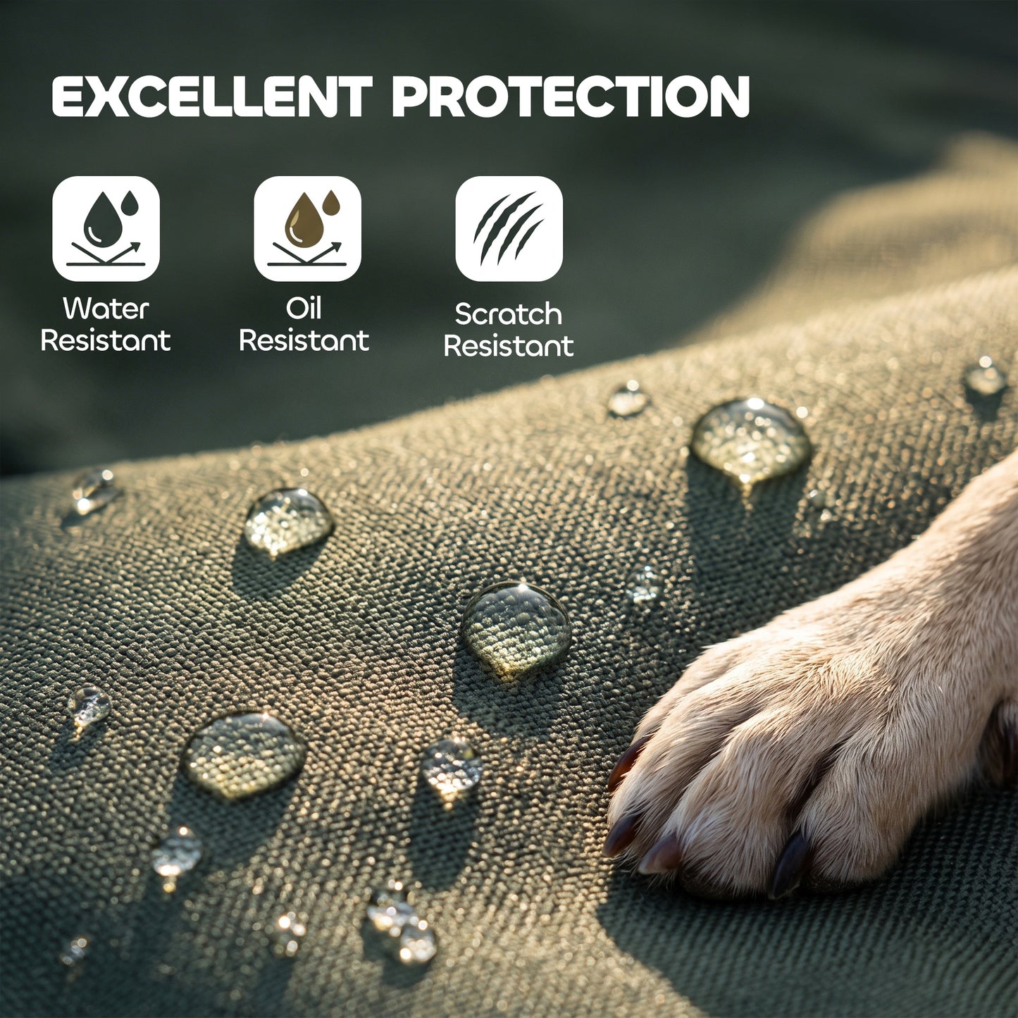 PawHut Waterproof Dog Bed, Foldable Pet Bed with Anti-Slip Bottom, Machine Washable for Medium and Large Dogs, 110 x 68 x 6 cm