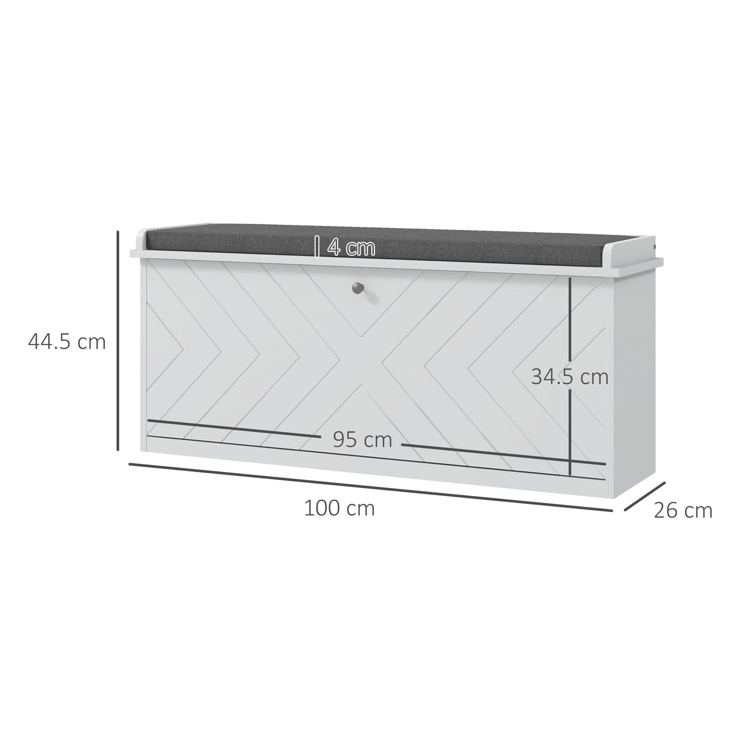 HOMCOM Shoe Storage with Seat Upholstered Hallway Bench Shoe Bench with Flip Drawer Adjustable Shelf for 10 Pairs of Shoes