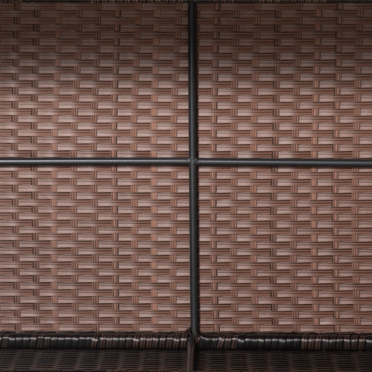 Outsunny Rattan Coffee Table with Glass Top Brown