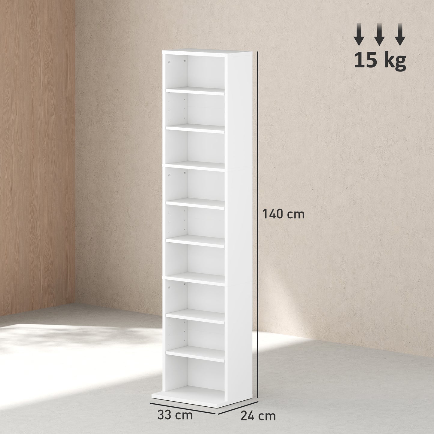 HOMCOM 260 CD/120 DVD Storage Unit - White