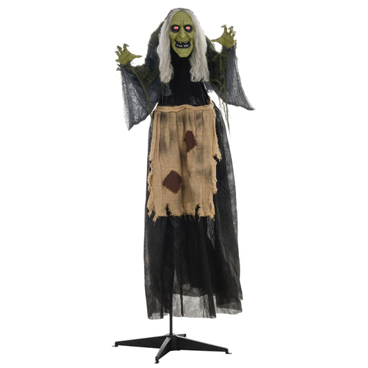 HOMCOM 160cm 63" Witch Outdoor Halloween Decoration