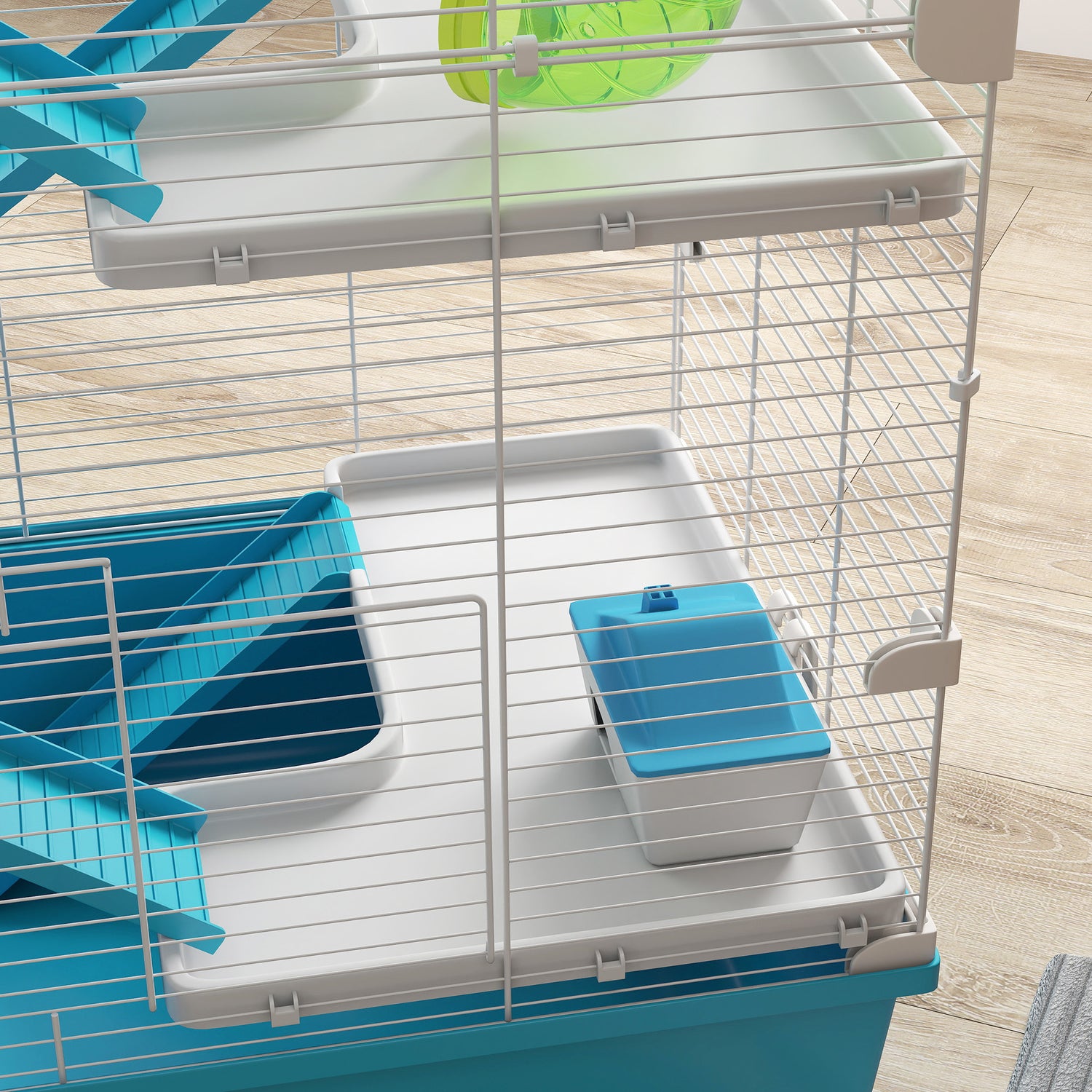 PawHut 6 Tier Hamster Cage, Small Animal Cage with Tubes, Exercise Whe ...