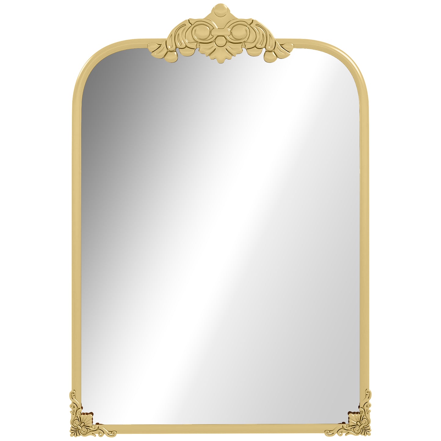 HOMCOM Wall Mirror, Decorative Baroque Mirror with Metal Frame, for Bedroom and Living Room, 60 x 87 cm, Gold Tone