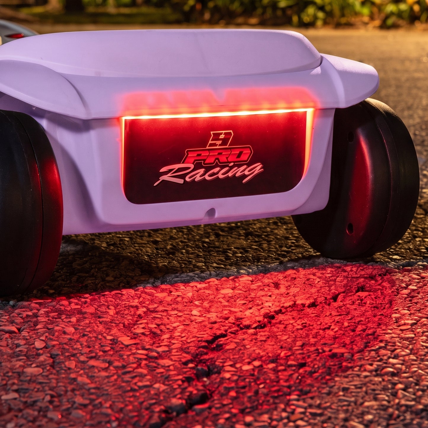AIYAPLAY 12V Electric Wiggle Car with Pedal, Kids Electric Car with 2 Speeds, Soft Start, Music, Lights for 3-5 Years, Purple
