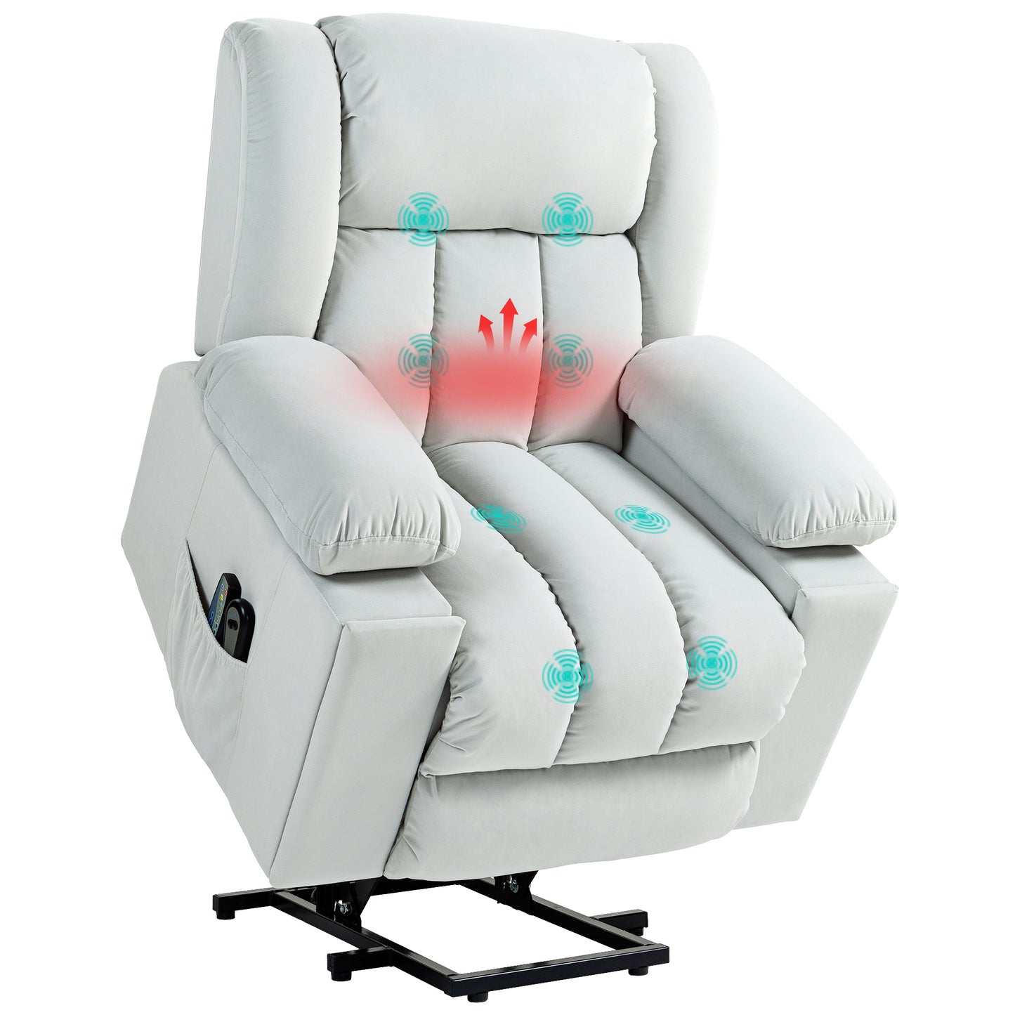 HOMCOM Power Lift Recliner Chair with Vibration Massage and Heat, Electric Lift Chair for Elderly