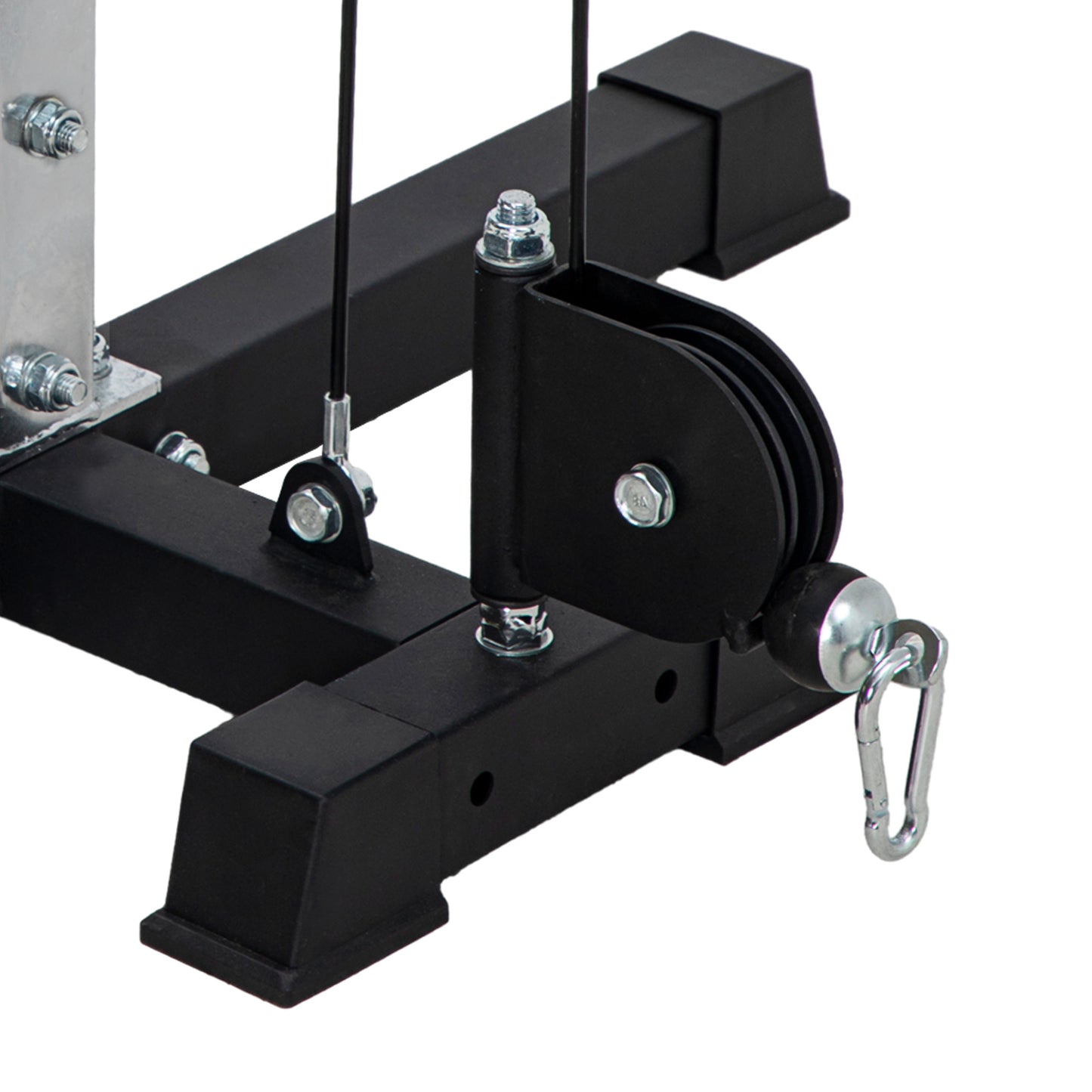 SPORTNOW Multi Home Gym Power Rack with Cable Pulley, 4 Handles for Full Body Strength Training, Cable Crossover Machine, Black