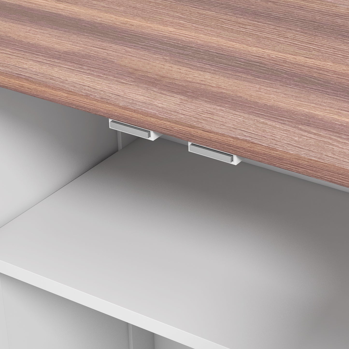 PawHut Pet Feeding Station with Raised Dog Bowls, Adjustable Panel, Hooks, Dog Food Storage Cabinet, White