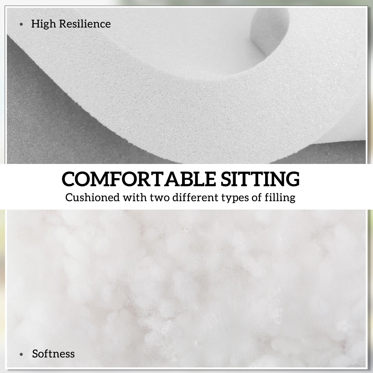 Outsunny Set of 4 Garden Seat Cushion with Ties, 42 x 42cm Replacement Dining Chair Seat Pad, Light Grey
