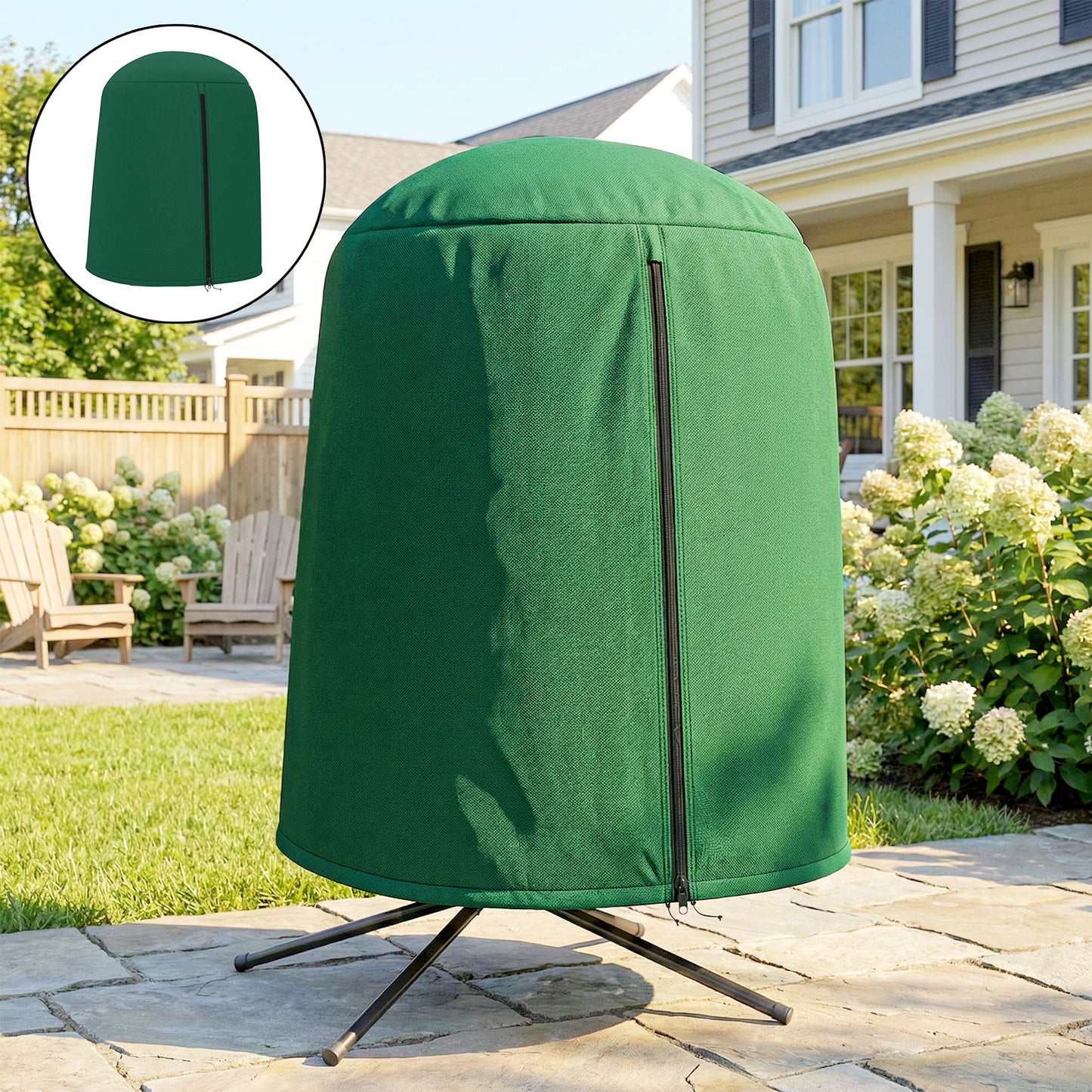 Outsunny 190 x Ø128cm Hanging Egg Chair Furniture Cover - Green