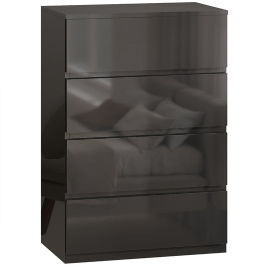 HOMCOM Chest of Drawers, 4-Drawer Storage, Modern Dresser, Storage Drawer Unit for Bedroom