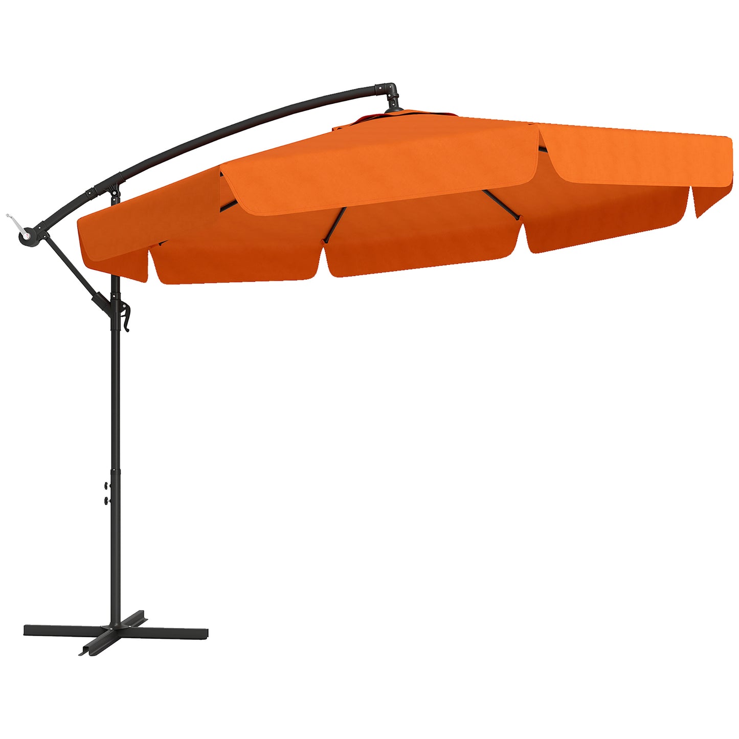 Outsunny 2.7m Garden Cantilever Banana Parasol - Orange