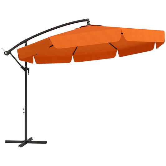 Outsunny 2.7m Garden Cantilever Banana Parasol - Orange
