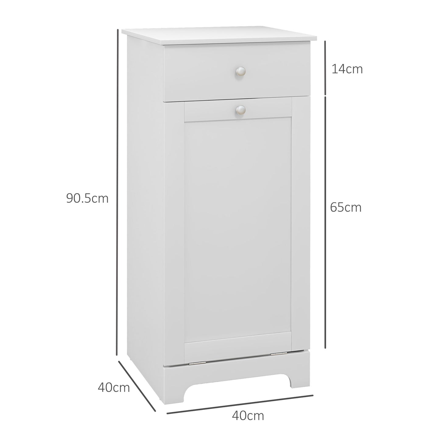 HOMCOM Bathroom Cabinet with Laundry Basket, Storage Unit with Drawer, White
