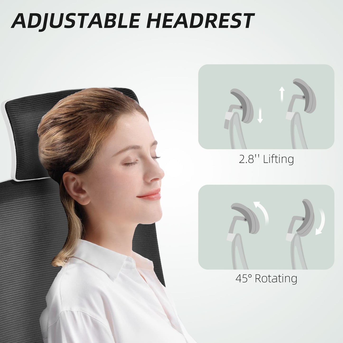 HOMCOM Executive Office Chair, Ergonomic Mesh High Back with Flip-up Armrests, Adjustable, Black
