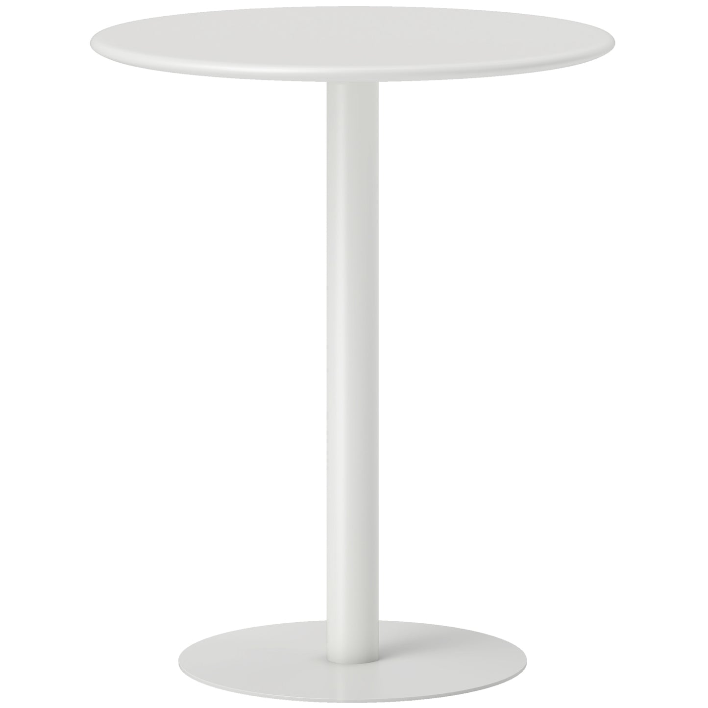 HOMCOM Dining Table, Round Kitchen Table with Steel Base for Living Room, Dining Room, 60 x 60 x 72cm, White