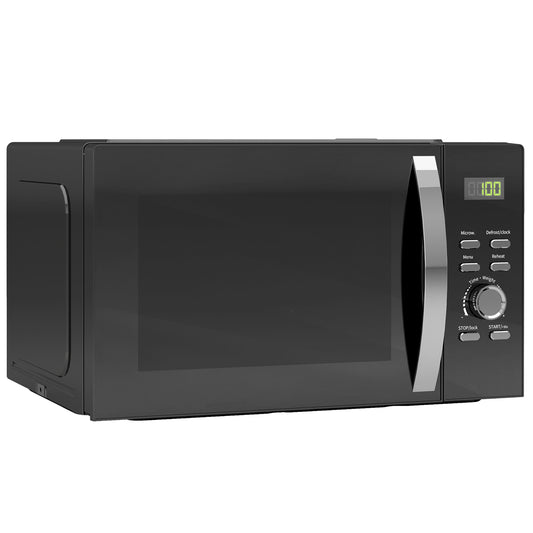 HOMCOM 23L 800W Microwave Oven, Digital Solo with 5 Power Levels, Defrost, 8 Auto Menus, Timer, Black