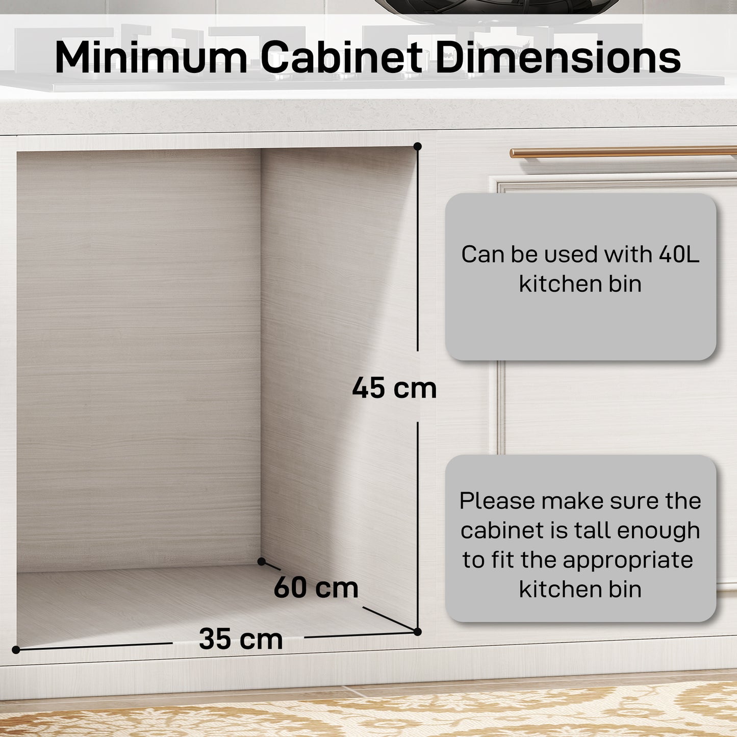 HOMCOM Pull Out Bin, 40L with Smooth Glide, Frosted Storage Lid, 2 Removable Compartments for Waste & Recycling, Kitchen Under Sink, Grey