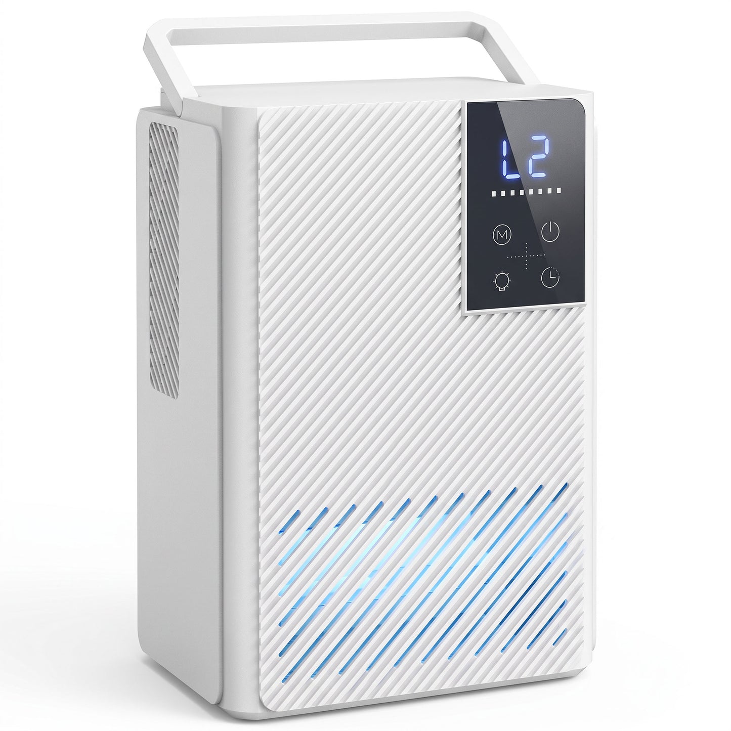 HOMCOM 400mL/Day Small Dehumidifier, RGB Mood Lights, 24H Timer, LED Display, Dehumidifier for Home Damp, White